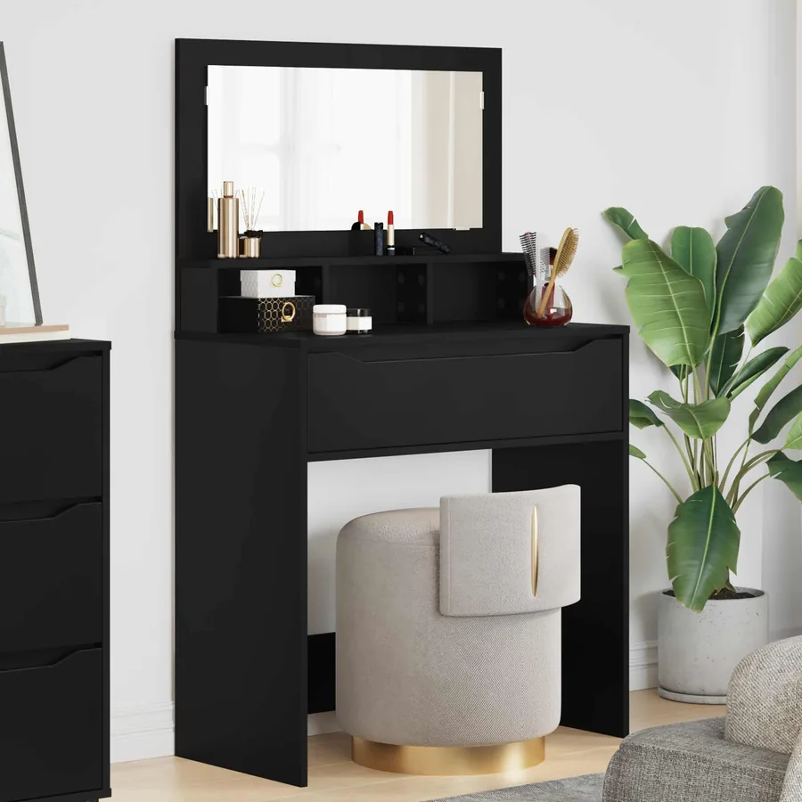 Tables de maquillage pour chambre Noir 80 x 39,6 x 135 cm