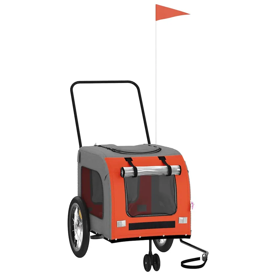 Remorque de vélo pour animaux de compagnie orange et gris - 2