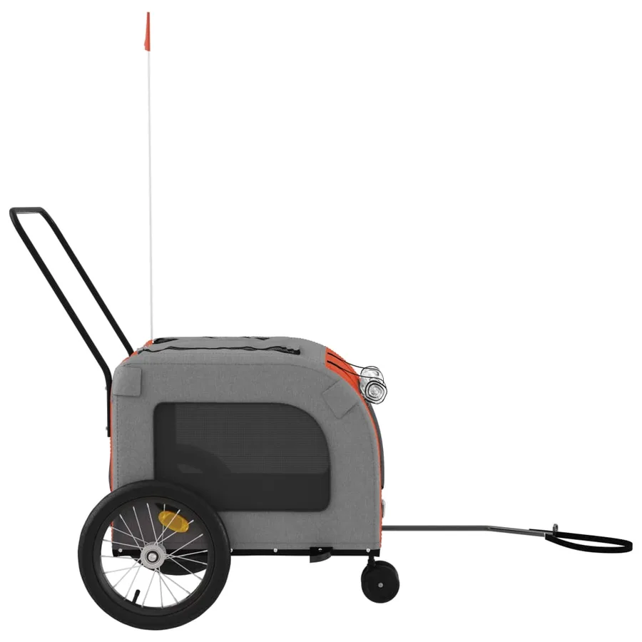 Remorque de vélo pour animaux de compagnie orange et gris - 6
