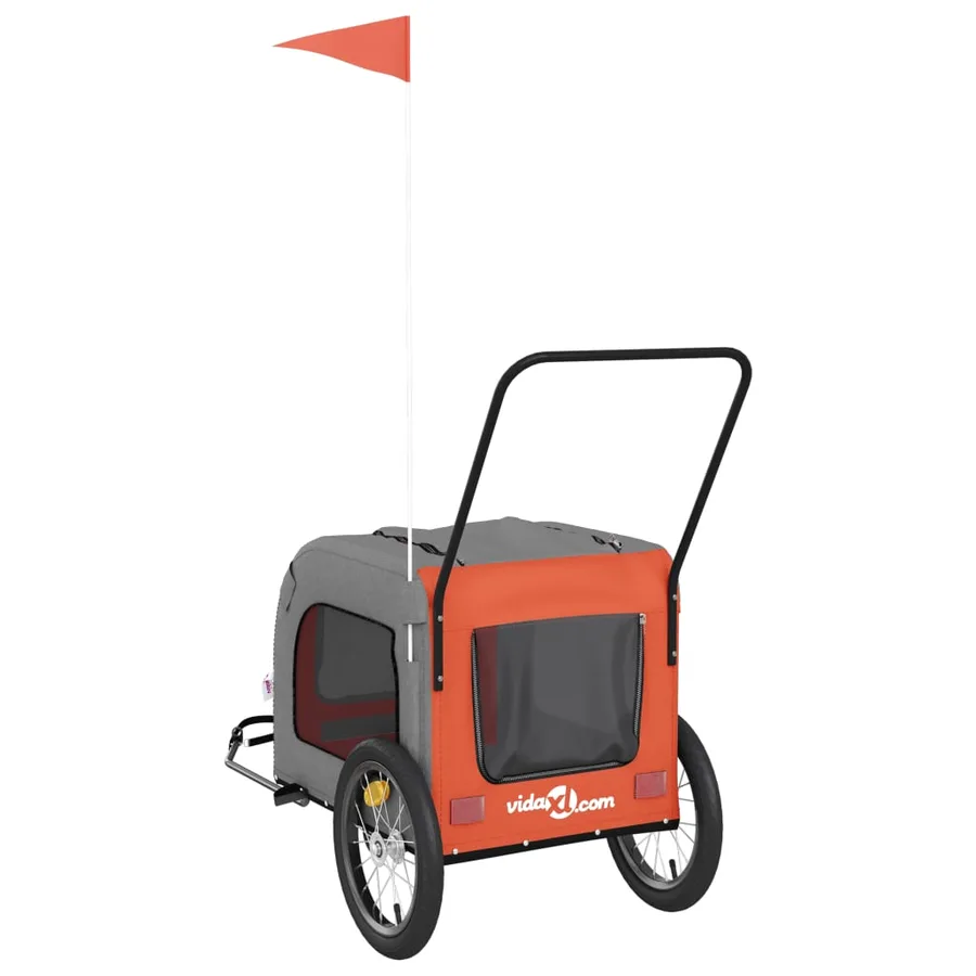 Remorque de vélo pour animaux de compagnie orange et gris - 8