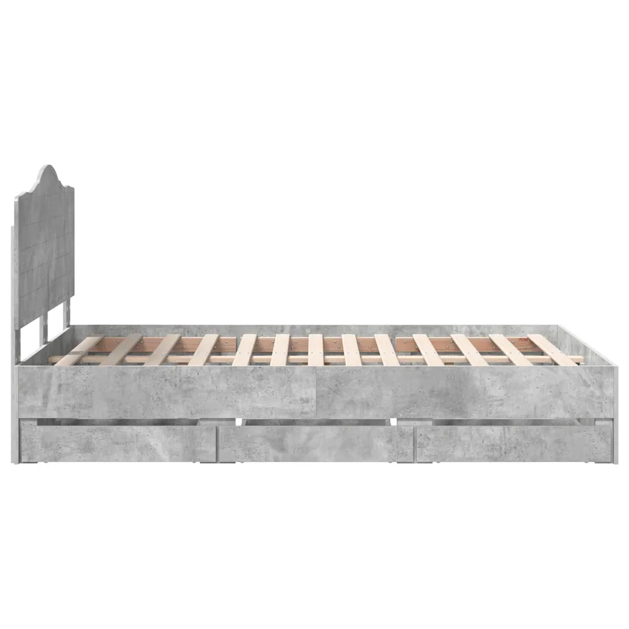 Cadre de lit Gris Béton 120 x 190 cm Bois Ingénierie - 9