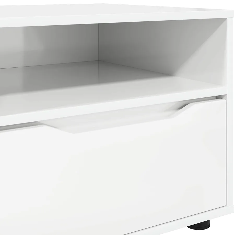 Meuble TV Blanc brillant 100 x 48 x 43 cm Bois d'ingénierie - 10