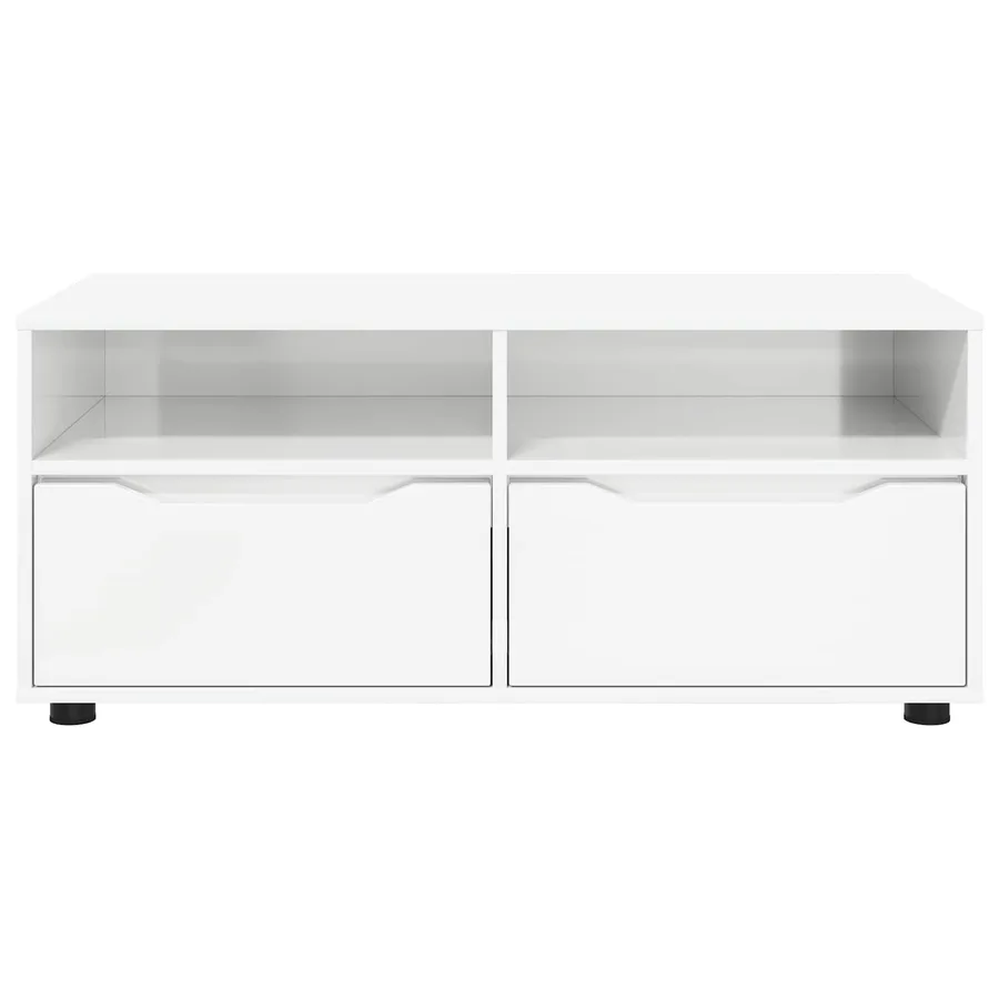 Meuble TV Blanc brillant 100 x 48 x 43 cm Bois d'ingénierie - 6