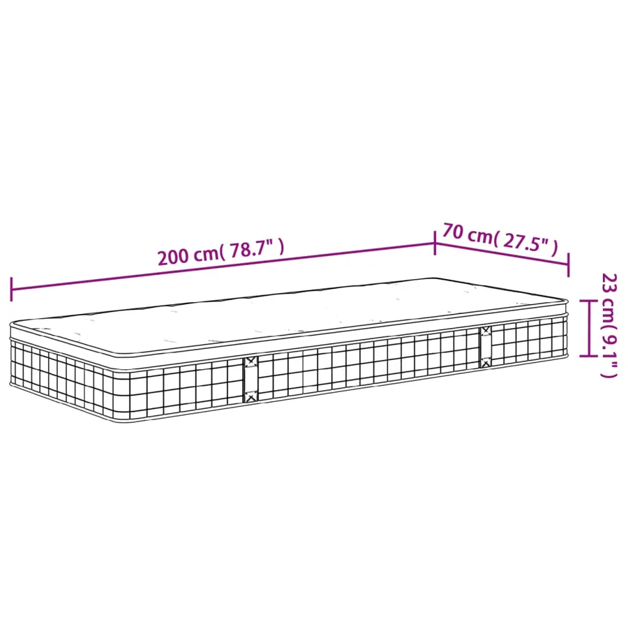 Matelas à ressorts bonnell moyen 70x200 cm - 9