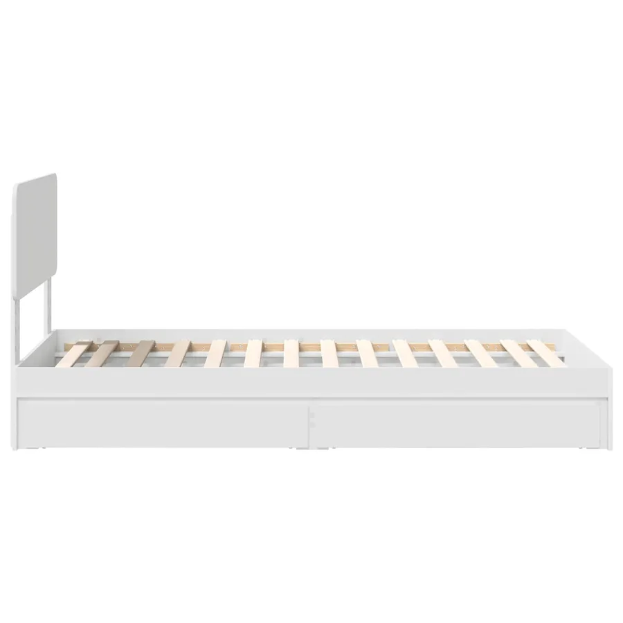 Lit de Rangement Blanc 90 x 200 cm Bois d'ingénierie - 9