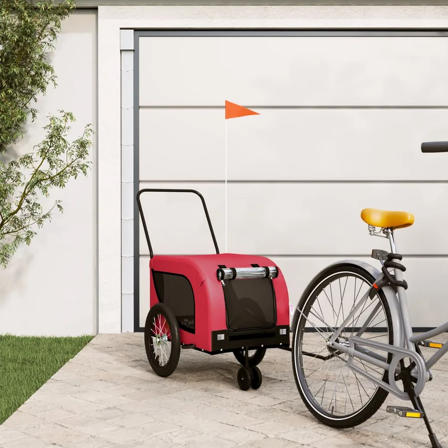 Remorque de vélo pour animaux de compagnie rouge et noir
