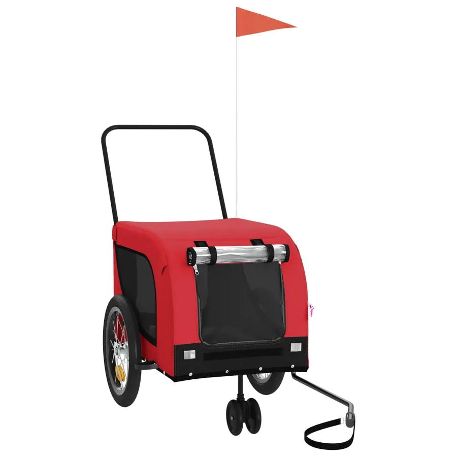 Remorque de vélo pour animaux de compagnie rouge et noir - 2