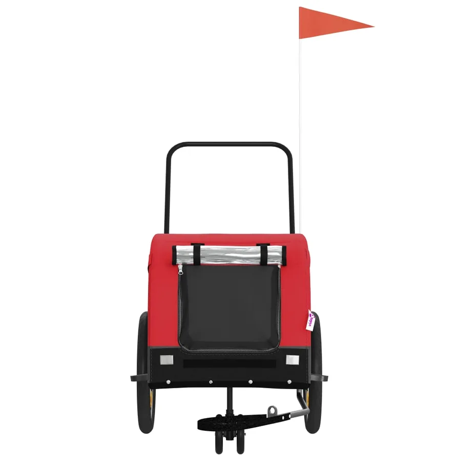 Remorque de vélo pour animaux de compagnie rouge et noir - 3