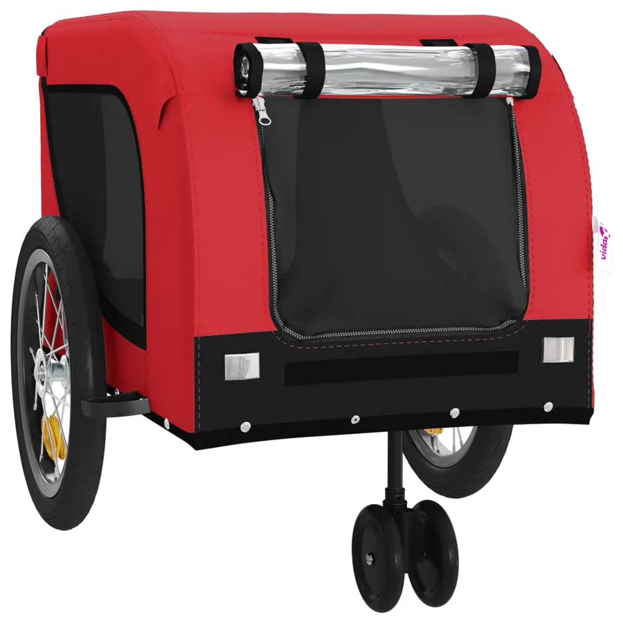 Remorque de vélo pour animaux de compagnie rouge et noir - 4