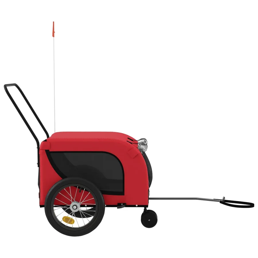 Remorque de vélo pour animaux de compagnie rouge et noir - 5