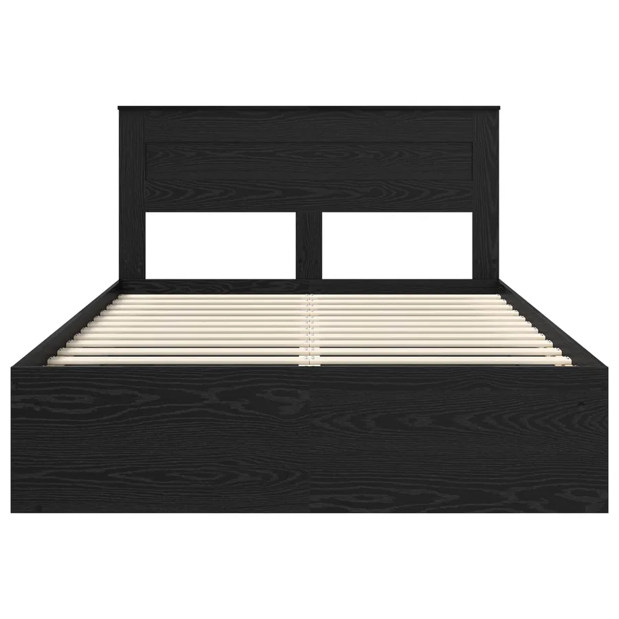 Cadre de lit avec stockage Noir 160 x 200 cm Bois de pin massif - 7
