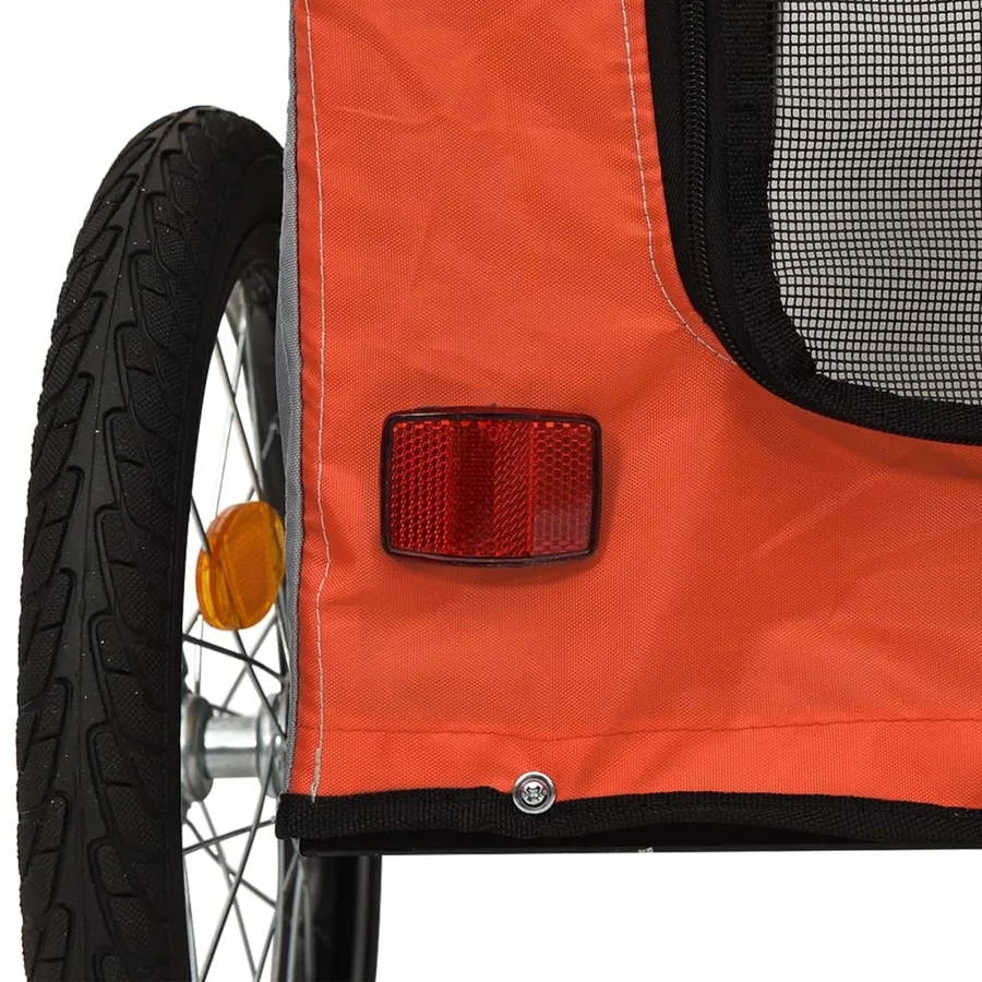 Remorque de vélo pour animaux de compagnie orange et gris - 11