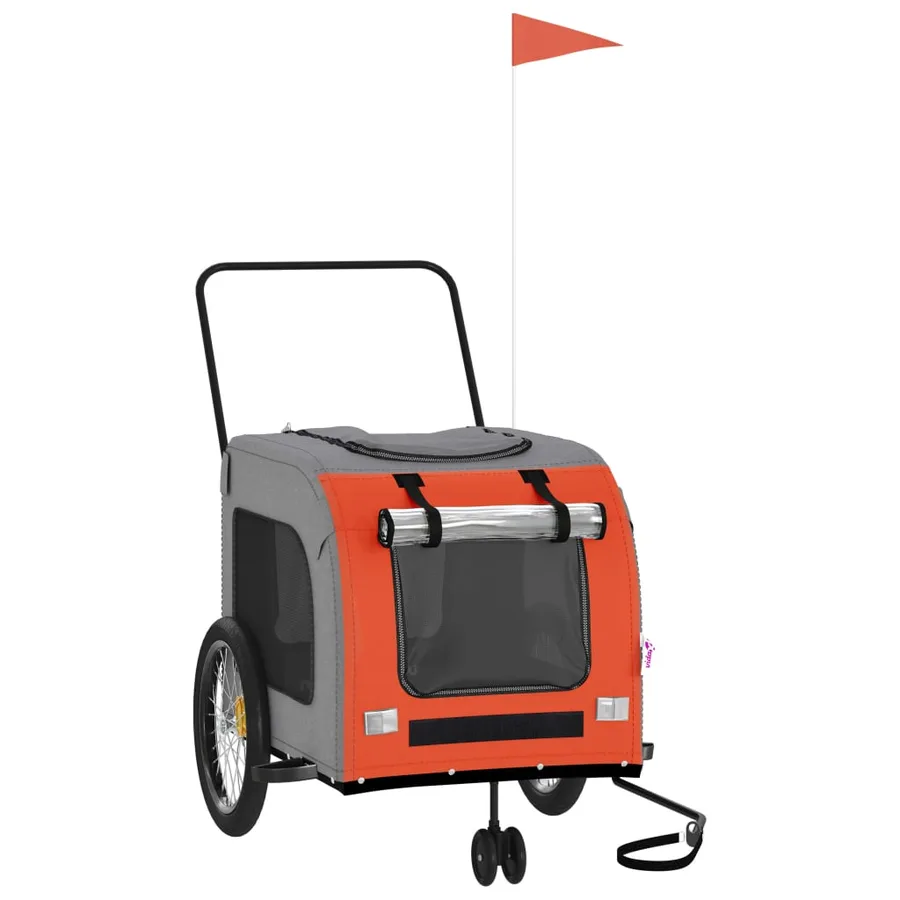 Remorque de vélo pour animaux de compagnie orange et gris - 2