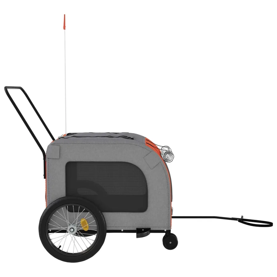 Remorque de vélo pour animaux de compagnie orange et gris - 6