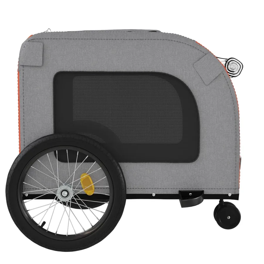 Remorque de vélo pour animaux de compagnie orange et gris - 7
