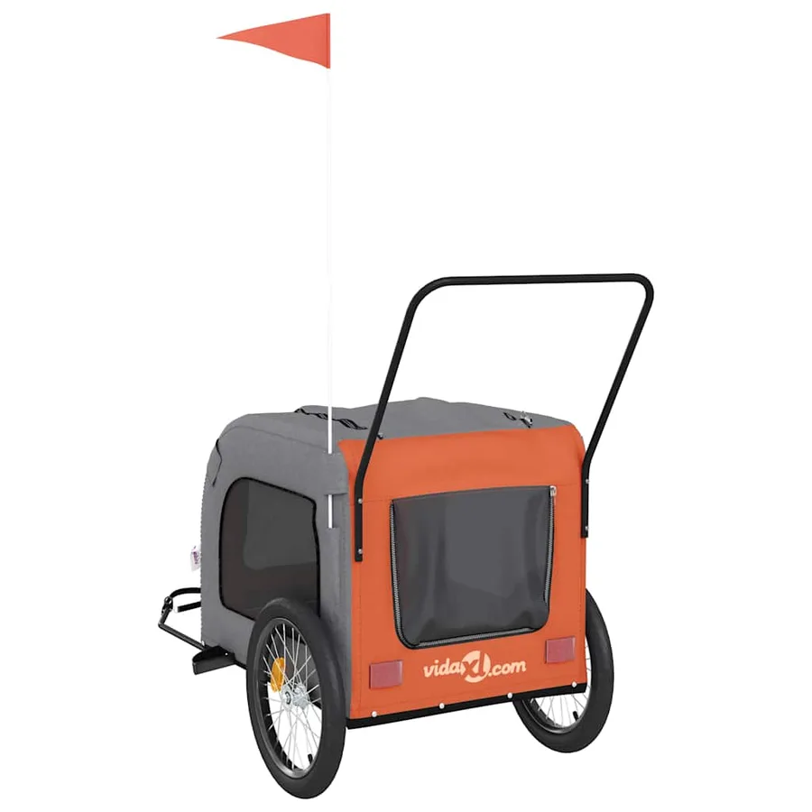 Remorque de vélo pour animaux de compagnie orange et gris - 8