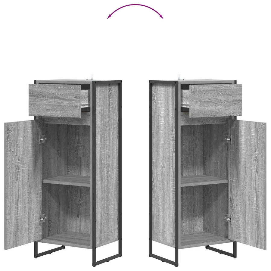 Cabinet de salle de bain Gris Sonoma 40 x 30 x 100 cm - 8