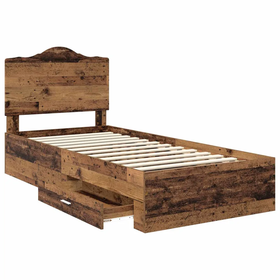 Cadre de lit Bois ancien 100 x 200 cm Bois d'ingénierie - 5