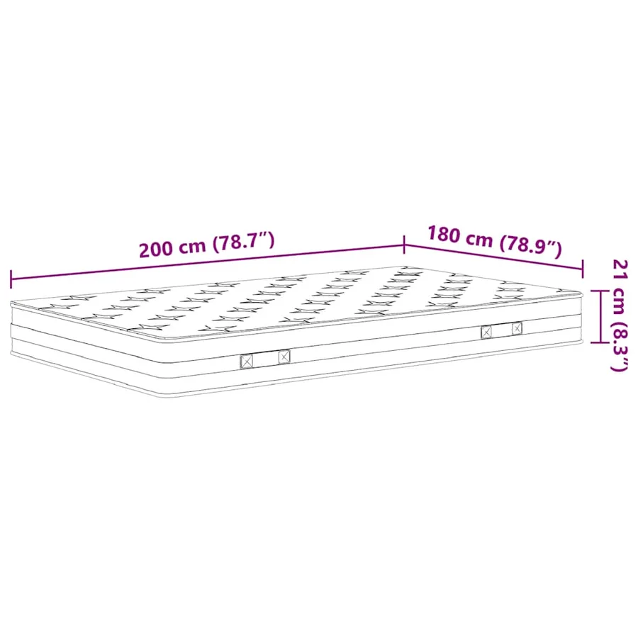 Matelas à ressorts bonnell moyen 180x200 cm - 7