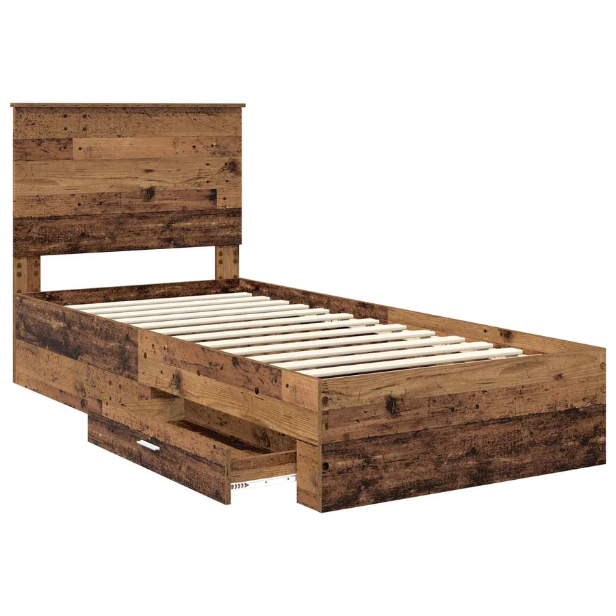 Cadre de lit Bois ancien 100 x 200 cm Bois d'ingénierie - 5