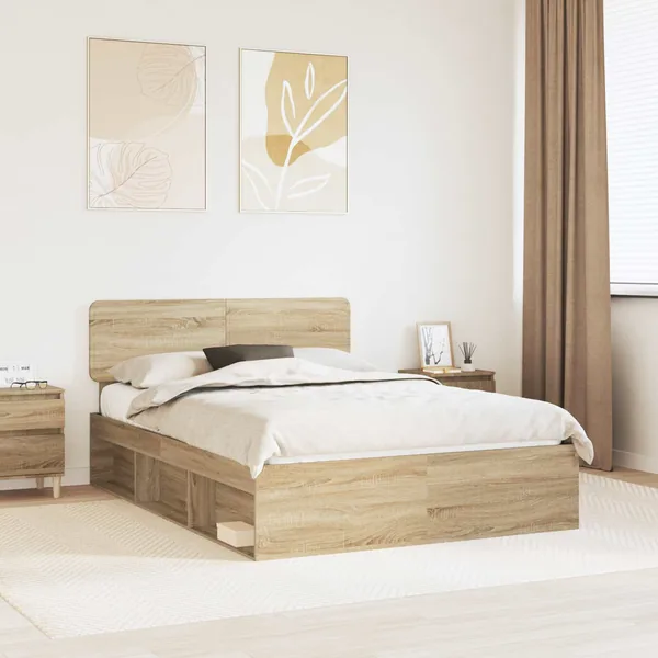 Cadre de lit Chêne Sonoma 150 x 200 cm Pin massif