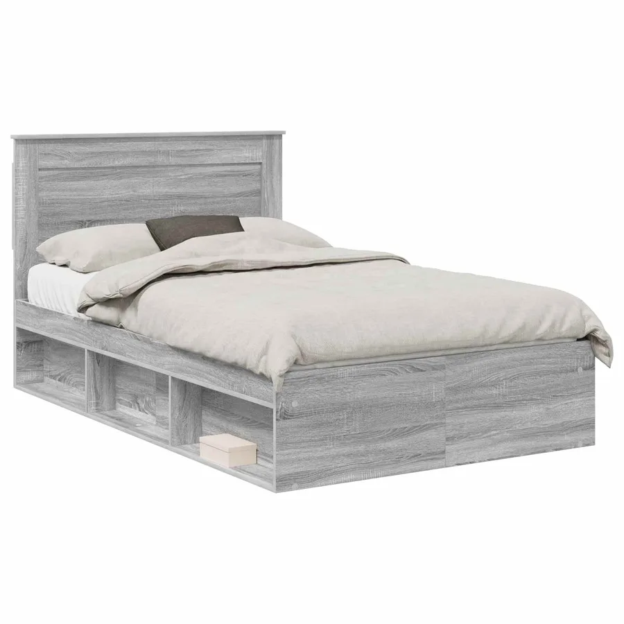 Cadre de lit Gris Sonoma 120 x 200 cm Pin massif - 2