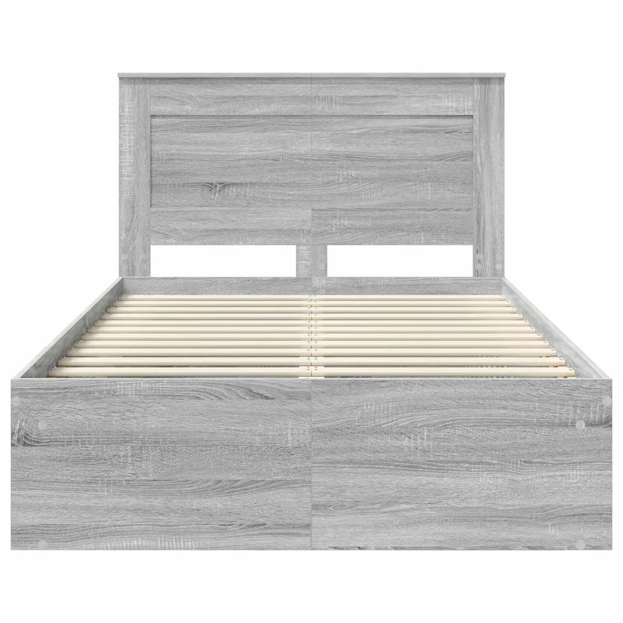 Cadre de lit Gris Sonoma 120 x 200 cm Pin massif - 7
