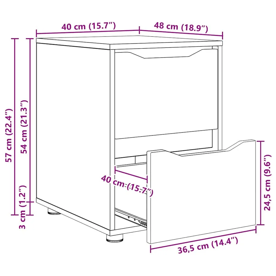 Armoire de rangement Blanc brillant 40 x 48 x 57 cm - 13