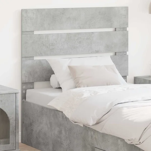 Tête de lit Gris béton Bois d'ingénierie