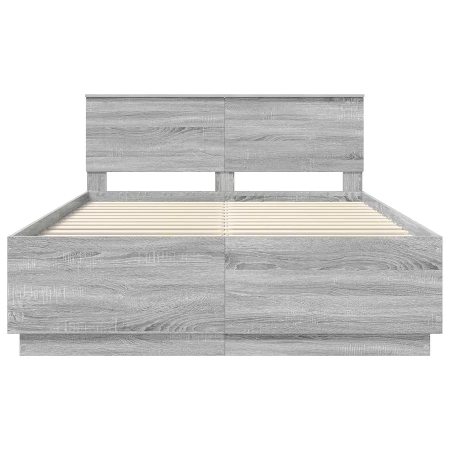 Cadre de lit Sonoma gris 160 x 200 cm Bois d'ingénierie - 7