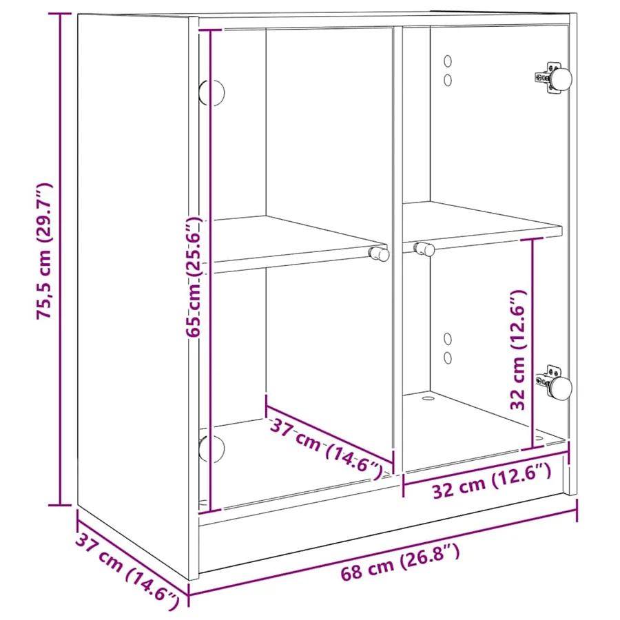 Meuble d'appoint Chêne artisanal 68 x 37 x 75,5 cm - 13
