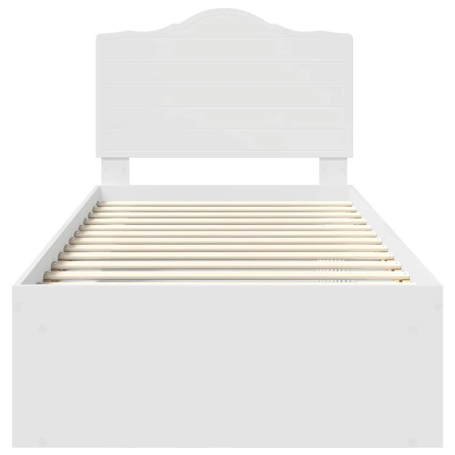 Cadre de lit avec tête de lit Blanc 90 x 190 cm Pin massif - 7