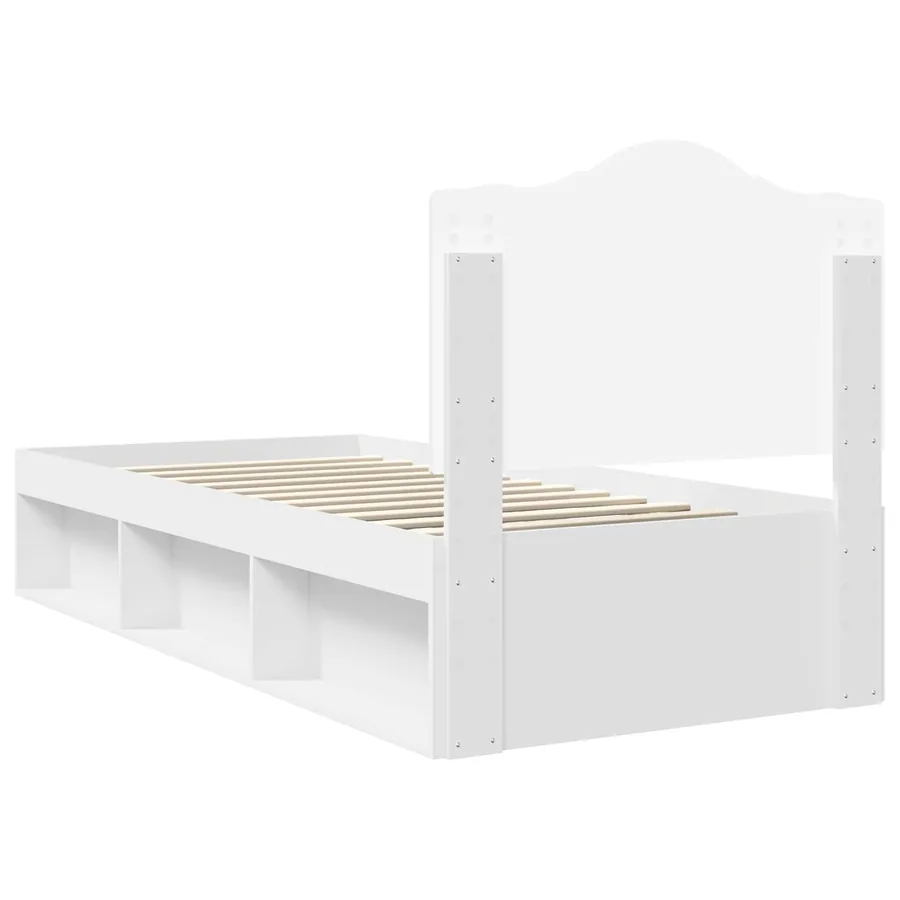 Cadre de lit avec tête de lit Blanc 90 x 190 cm Pin massif - 9