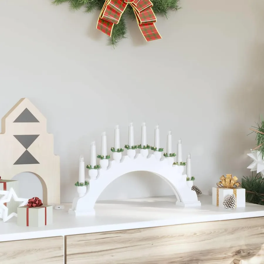 Arche de Bougies de Noël avec 10 Bougies LED Blanc - 3