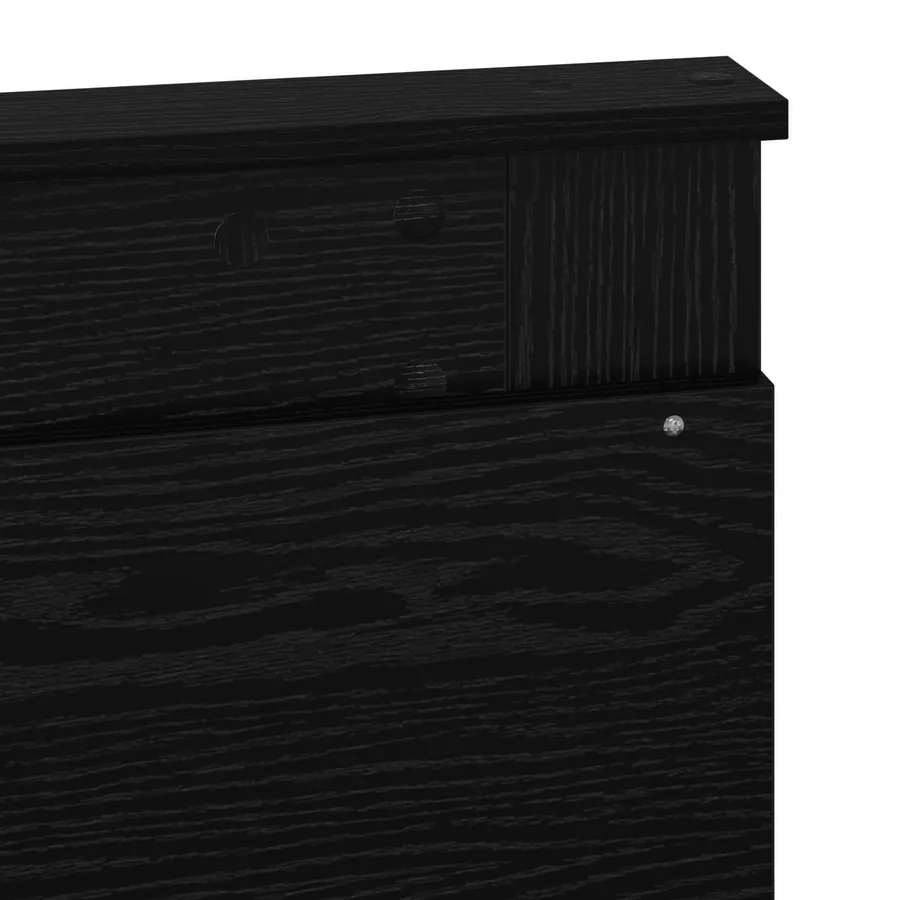 Cadre de lit avec tête de lit Noir 150 x 200 cm Pin massif - 11
