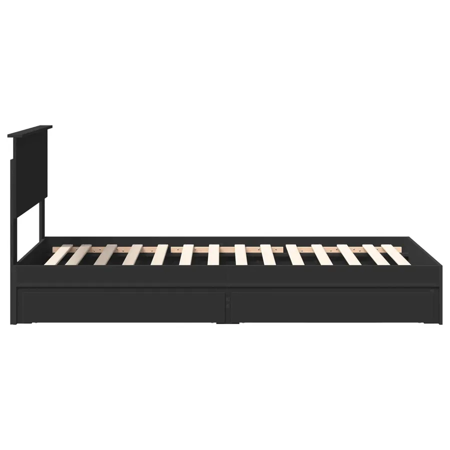 Lit de Rangement Noir 100 x 200 cm Bois d'ingénierie - 9