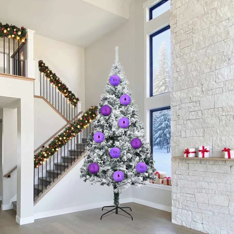Ensemble de boules de Noël XXL 3 pcs Lilas Ø 25 cm Plastique