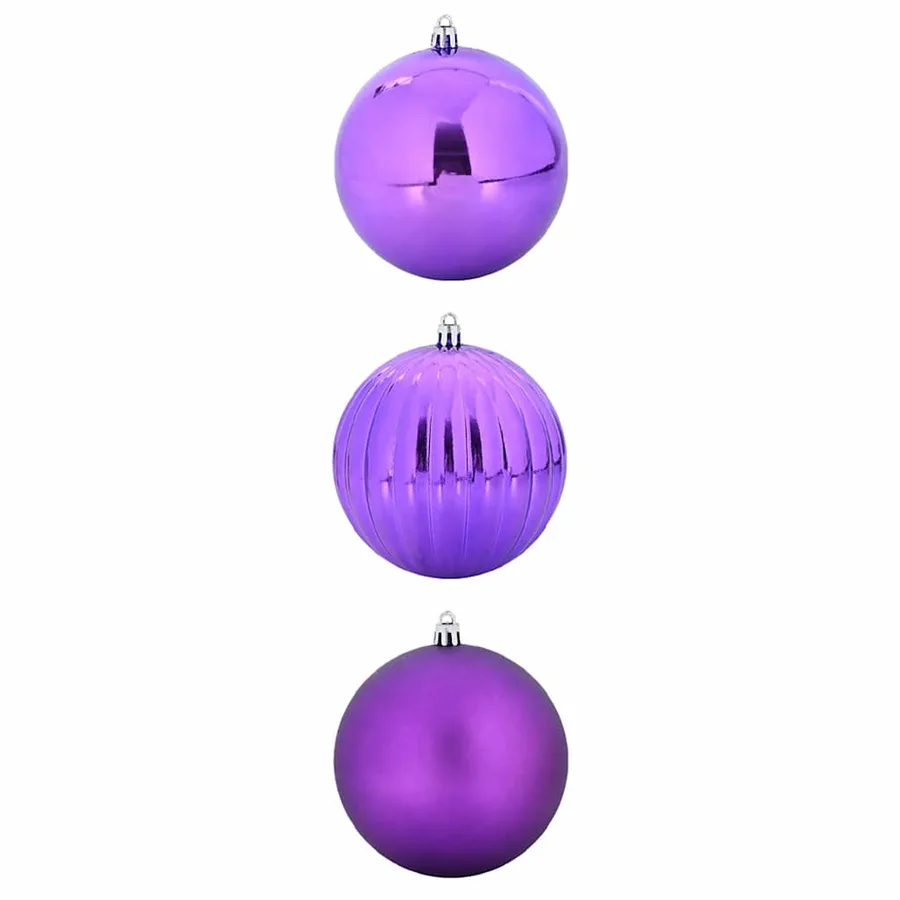 Ensemble de boules de Noël XXL 3 pcs Lilas Ø 25 cm Plastique - 2