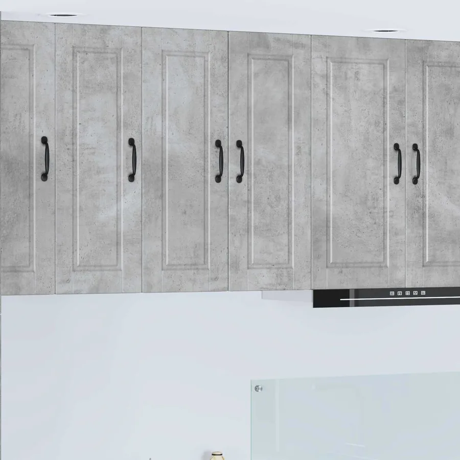 Meuble mural PORTO 2 pcs Gris béton 30 x 31 x 80 cm