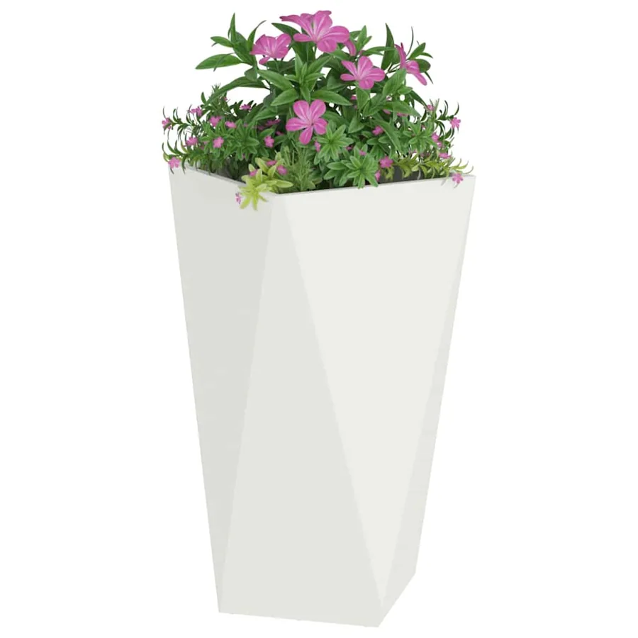 Jardinière 2 pc Blanc 40 x 40 x 75 cm Acier - 3
