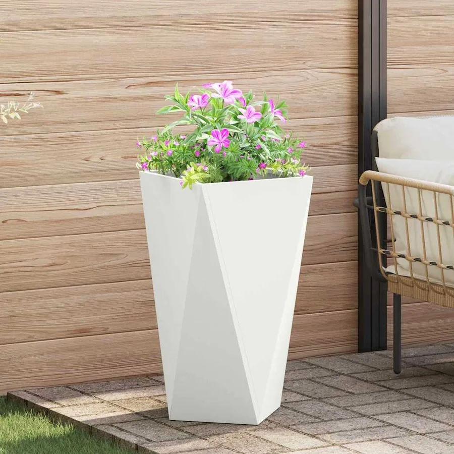 Jardinière 2 pc Blanc 40 x 40 x 75 cm Acier - 4