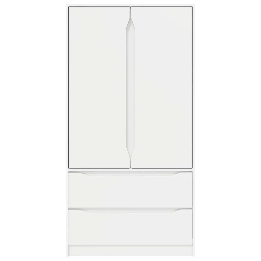 Armoire avec tiroir Blanc 79,5 x 49 x 156 cm Bois d’ingénierie - 7