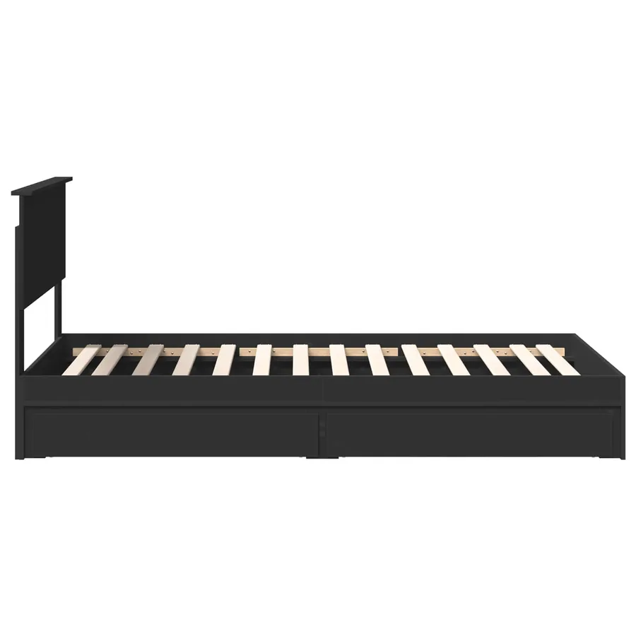 Lit de Rangement Noir 100 x 200 cm Bois d'ingénierie - 9