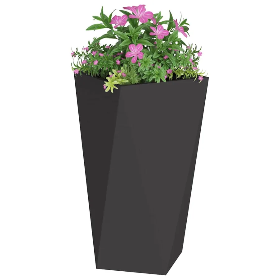 Jardinière 2 pc Noir 40 x 40 x 75 cm Acier - 3