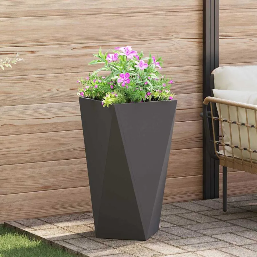 Jardinière 2 pc Noir 40 x 40 x 75 cm Acier - 4
