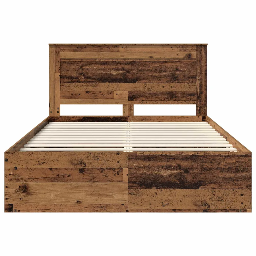 Cadre de lit Bois ancien 140 x 190 cm Pin massif - 6
