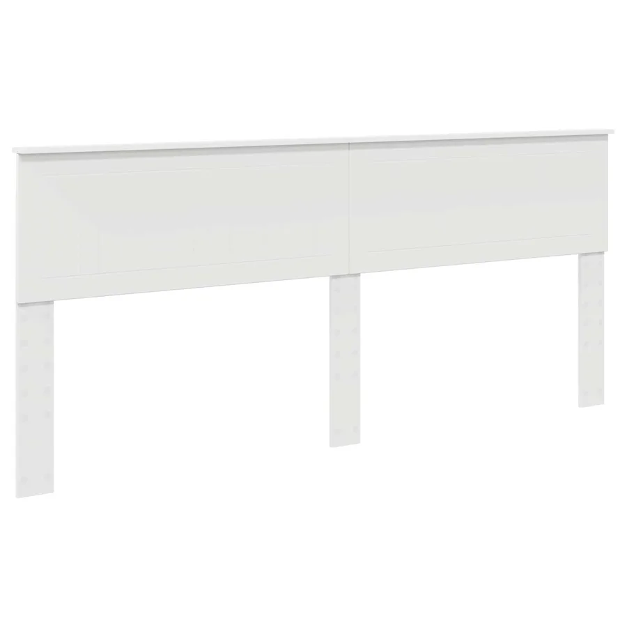 Cadre de lit avec tête de lit Blanc 200 x 200 cm Pin massif - 6