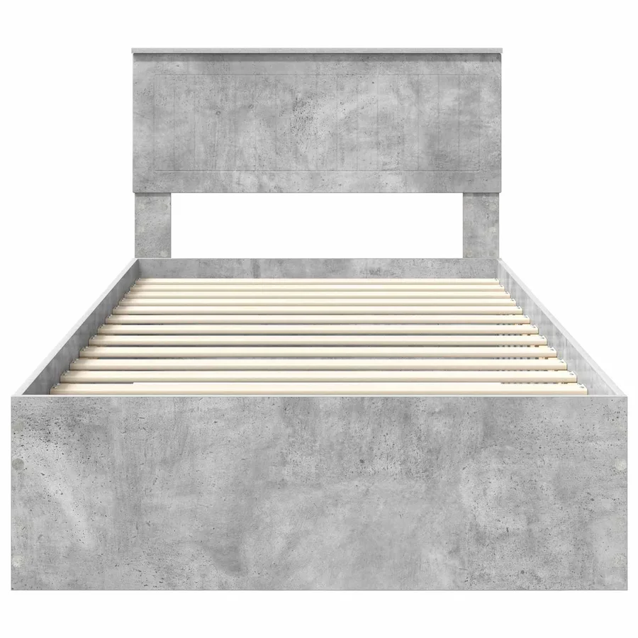 Cadre de lit Gris béton 100 x 200 cm Bois d'ingénierie - 7