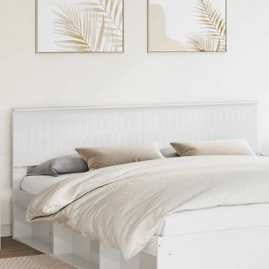 Tête de lit Blanc Brillant Bois d'ingénierie