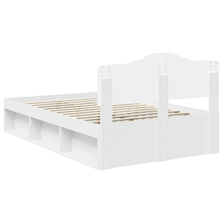 Cadre de lit Blanc 120 x 190 cm Bois de pin massif - 9